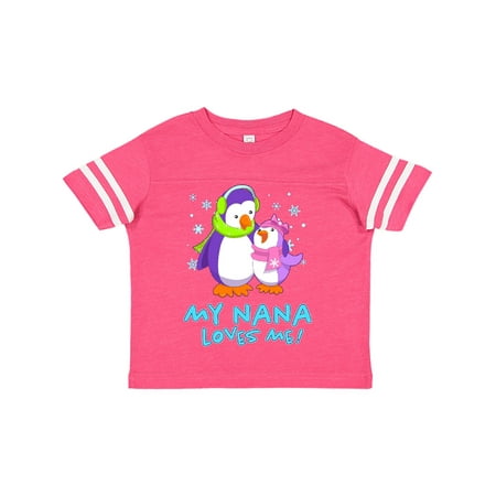 

Inktastic My Nana Loves Me! Cute Penguins Gift Toddler Toddler Girl T-Shirt