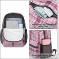 thumbnail image 4 of Pink and Black Checkered Pattern 17" School Backpacks for Teens,Waterproof Oxford Fabric,S-Shape Padded Straps for School,Travel,Hiking,Camping, 4 of 6