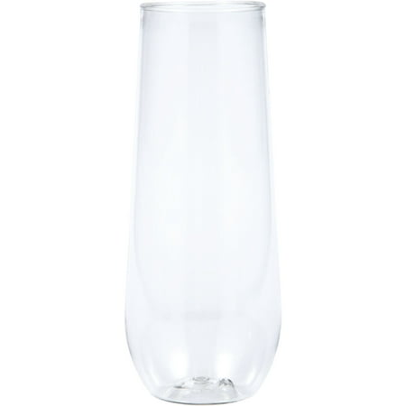 Club Pack of 24 Clear Stemless Champagne Flutes 5.75