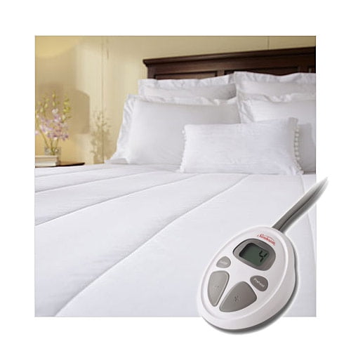 Sunbeam Quilted Heated Electric Mattress Pad Stripe Pattern Twin XL