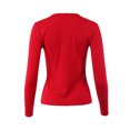 thumbnail image 3 of A2Y Women's Ribbed Basic Solid Stretchable Long Sleeve Crew Neck Top Shirts Red L, 3 of 6