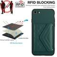 thumbnail image 5 of Envelope Design for iPhone 7 / 8 / SE 2020 / SE 2022 Case RFID Blocking Wallet Card Holder Leather PU Flip Cover Folio Lanyard Crossbody Strap Women Girl Magnetic Clasp Kickstand, Green, 5 of 10