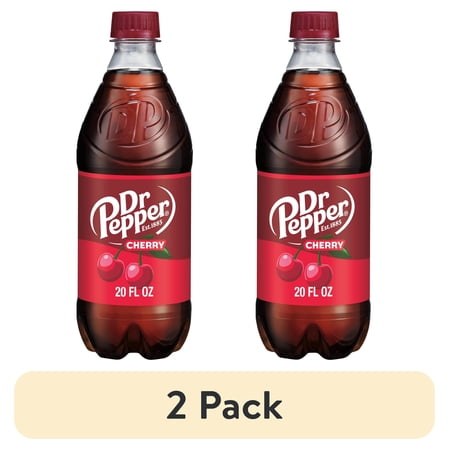 (2 pack) Dr Pepper Cherry Soda Pop, 20 fl oz, Bottle