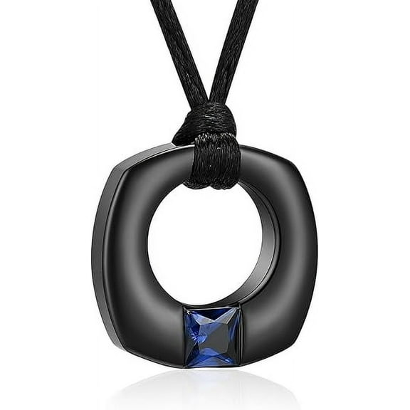 Circle of Life Cremation Jewelry for Ashes Crystal Urn Necklace for Women/Men Birthstone Urn Locket Keepsake Ashes Jewelry