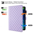 thumbnail image 2 of For iPad Air 13 inch (2025 M3/2024 M2) Case, Rhombus Pattern Multiple Viewing Angles Stand Slim Folio Cover (Purple), 2 of 6