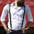 thumbnail image 2 of Mens Artificial Leather Suspenders, Steampunk Y-back Adjustable Belt, Snap Hooks, 2 of 8