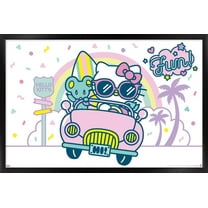 Hello Kitty: 20 Kawaii Vacation - Fun Wall Poster, 14.725" x 22.375" Framed