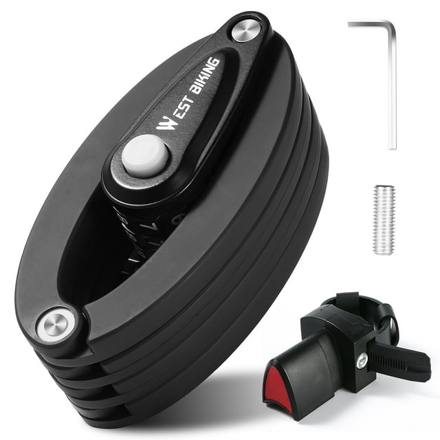 Serrure Pliable pour Vélo Antivol, Sécurité à 4 Chiffres, Serrure de Vélo Pliable