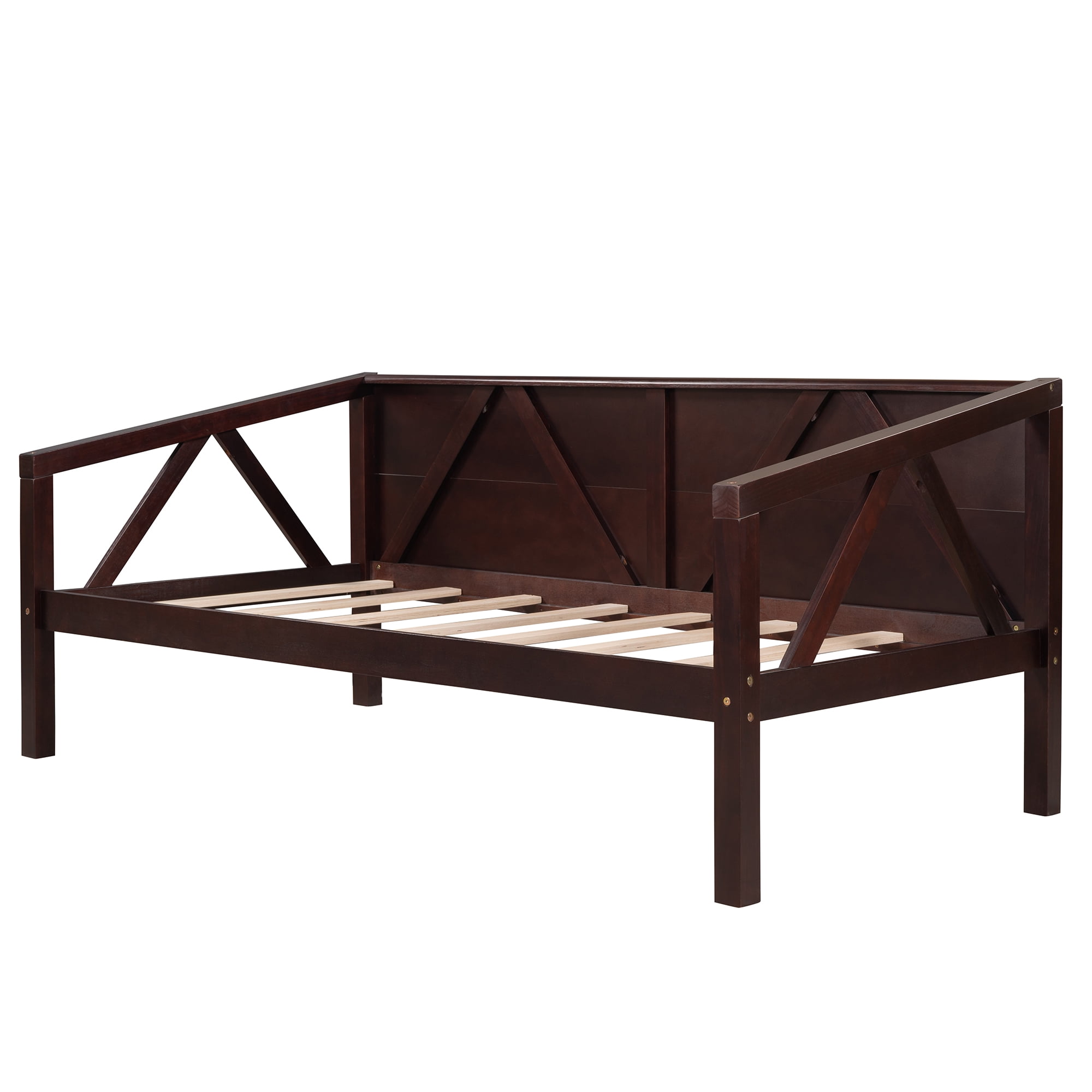 Aukfa Daybed, Solid Wood Twin Daybed Frame for Kids Bedroom, Espresso