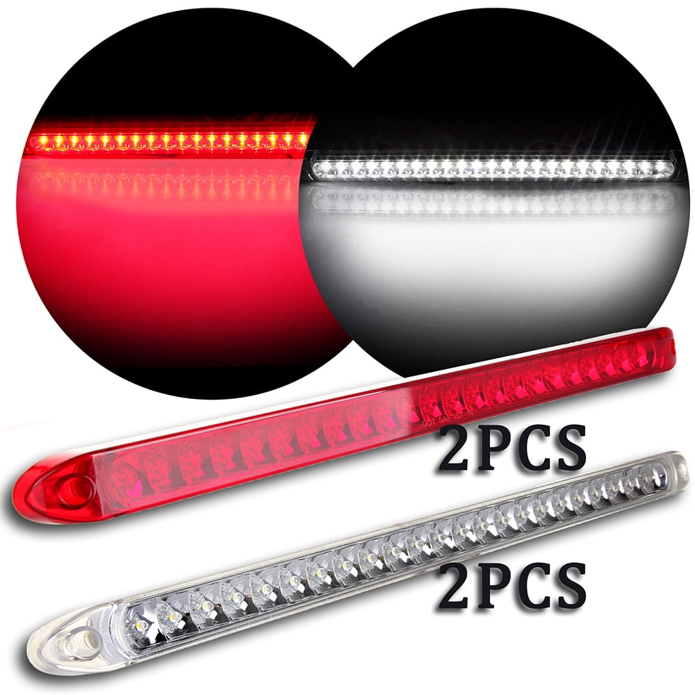 ECCPP Universal 23 LED 2 pack Red/White Tailgate Light Bar Tail Brake Light fit for Trailer