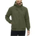 thumbnail image 3 of Dagegui Sweatshirt Coats for Men Sherpa Fleece Lined Hoodies Full Zip Long Sleeve Hooded Outerwear Outdoor Athletic Jacket with Pockets Army Green S, 3 of 8