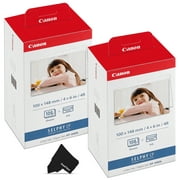 2 Pack Canon KP-108IN / KP108 Color Ink Paper includes 216 Ink Paper sheets + 6 Ink toners for Canon Selphy CP1300, CP1200, CP910, CP900, cp770, cp760 Compact Photo Printers