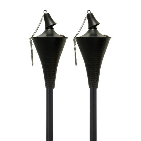 Legends International Oahu Tiki Torch Hammered Black - 2 Pack