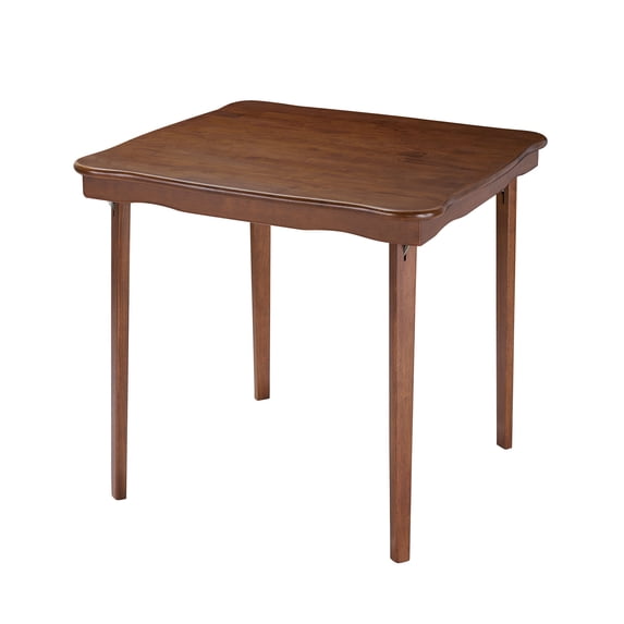 Open Box Stakmore Hardwood Classic Scalloped Edge Folding Card Table - Fruitwood finish