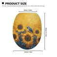 thumbnail image 5 of ZUXONGSY Sunflower Bird Toilet Lid Seat Cover Machine Washable Elongated Toilet Cover with Elastic Band Washroom Toilet Bowl Dust Cover Stain-Resistant Decoration for Washroom, 5 of 6