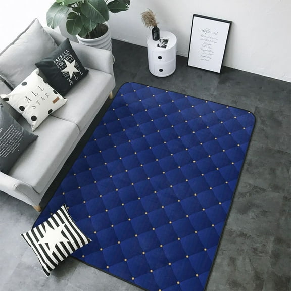 Area Rugs For Living Room Decor - Navy Blue Soft Anti Slip Throw Washable Rugs 5x7 For Bedroom, Indoor Carpet For Bedroom Living Room 80x58In