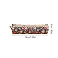 thumbnail image 3 of Small Floral Makeup Bag Slim Pouch, Aesthetic Small Floral Pencil Pouch with Beige Lace Trim Decor, Travel Makeup Brush Case Cosmetic Zipper Pouch (Dark Blue, 2''x7''), 3 of 6