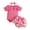 A04-Hot Pink, variant on CAICJ98 Baby Girl Clothes Summer Outfit Newborn Infant Ruffle Short Sleeve Butterfly Romper Layered Bloomers Shorts Skirt Headband Sets (Purple,0-3 Months)