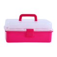 thumbnail image 4 of Organizador multiusos, contenedor con cerradura, contenedor de almacenamiento con asa, caja de almacenamiento para arte y artesanía, estuche para Kits Rosa, 4 of 10
