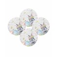 thumbnail image 7 of 13 Inch Round Placemats Set of 4, Easter Bunny Non Slip Heat Insulation PP Table Mats, Blue Easter Eggs Spring Floral Grey Plaid Washable Place Mats for Kitchen Dining Party Table Decor, 7 of 7