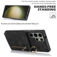 thumbnail image 6 of Nalacover for Samsung S23 Ultra, Wallet with RFID Credit Card Holder and Zipper Pocket,Drop Protection Flip Cover Ring Holder Kickstand with Double Magnetic Clasp for Samsung Galaxy S23 Ultra, Black, 6 of 10