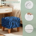 thumbnail image 7 of SCRAWLGOD Zebra Print Blue Black Stretch Ottoman Cover, Ottoman Slipcover Square, Soft Foot Stool Cover Protector, Dust Proof Furniture Protector with Elastic Bottom, 7 of 7