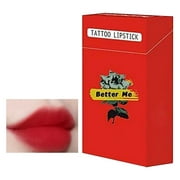 Box Cigarette Lipstick Cotton Swab Lipstick -  Durable Waterproof Liquid Non-Stick Tattoo Lipstick, Portable Lip Tint 20 Pieces