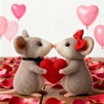thumbnail image 5 of Valentine's Day Decorative Felt Mouse Figurine for Romantic Holiday and Gifting, 5 of 9