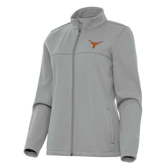 Women's Antigua Gray Texas Longhorns Links 2 Full-Zip Golf Jacket