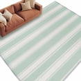 thumbnail image 2 of Vintage Stripes Washable Living Room Rugs 5'x7', White Green Striped Retro Geometric Lines Low Pile Throw Large Area Rugs Non-Slip Sturdy Edge Binding Carpet for Dining Room Bedside Kitchen, 2 of 9