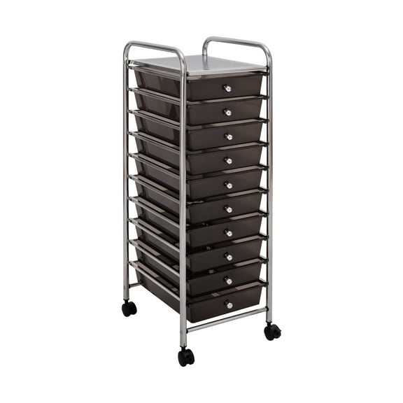 Seville Classics 10Drawer Organizer Cart, Black