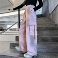 thumbnail image 2 of Otqutp Kids Girls Wide Leg Jeans 2025 Spring Summer and Autumn Children Retro Wide Leg Straight Pants Loose Casual Trousers(Pink-C,9-10 Years), 2 of 9