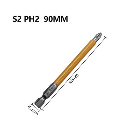 

Hex Shank Magnetic Anti Slip Long Reach Electric Screwdriver 25-150mm Bits PH2