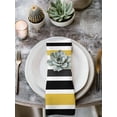 thumbnail image 3 of Cloth Napkins Set of 8 - 20x20 Inches, Yellow Black Stripe Washable Reusable Table Napkins, Modern Abstract Art Coarse Striped Soft & Absortbent Dining Napkin for Party Wedding Hotel Restaurant, 3 of 8
