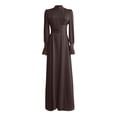 thumbnail image 5 of Satin Dresses for Women Long Puff Sleeve Neck Tie Waist Flowy Maxi Dress Evening Gown Prom Dress, 5 of 5