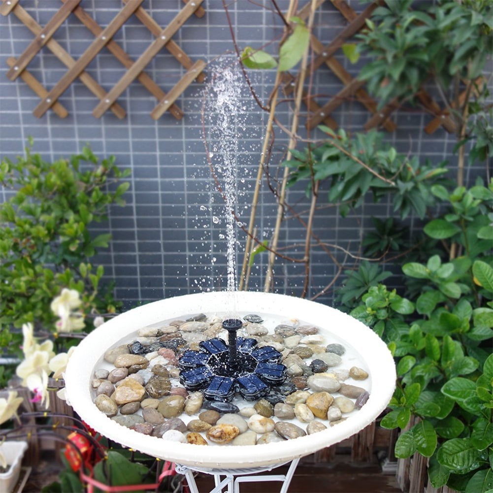 Bird Bath Fountain Solar Powered Water Pump Floating Outdoor Pond