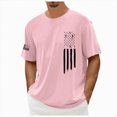 thumbnail image 4 of NIEWTR Plus Size American Flag Shirts for Men 4th of July Patriotic Short Sleeve T-Shirt Summer Gym Workout Tops(Pink,L), 4 of 4