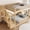 Natural, variant on Full over Full Floor Bunk Bed with Storage Staircase, Solid Wood Construction, Low-Profile Design, Space-Saving for Shared Bedrooms, Guest Rooms, Dorm, White