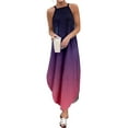 thumbnail image 4 of USSUMA Dress Women's Wedding Guest Tie-Dye Flowy Long Maxi Sundresses for Women Casual Beach Ombre Halter Neck Sleeveless Summer Sun Dresses Graduation, 4 of 6
