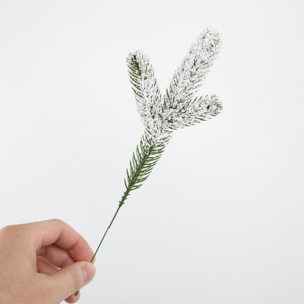 Xiao Hua 24 ramas de agujas de pino artificiales de 23 cm, plantas verdes, agujas de pino, adorno navideño