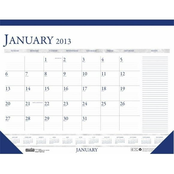 House of Doolittle HOD164 Desk Pad Calendar with Notes Sect the product will be for the current year