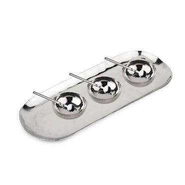 Inox  7-piece Full Polished Hammered Stainless Steel Condiment Set