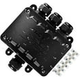 thumbnail image 1 of Dinheiro Caja de conexiones de 4 vías, Conector de cable impermeable IP66, Caja eléctrica impermeable para exteriores negra Cajas de terminales eléctricas para cable de 5-10 mm - DKSFJKL, 1 of 5