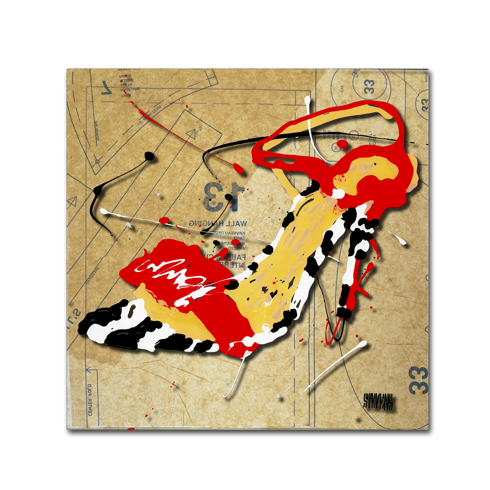 Trademark Fine Art "Zebra Heel Red" Canvas Art by Roderick Stevens