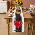 thumbnail image 2 of Valentine's Day Table Runner - 90 Inch Long Red Love Hearts Romantic Black Striped Cotton and Linen Blended Dress Scarves Farmhouse Table Runner for Kitchen Dining, Coffee Table, 13" x 90", 2 of 8