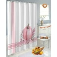 thumbnail image 4 of Fall Shower Curtain Pumpkin Leaf Branch Shower Curtains for Bathroom Decor Pink Stripes Bath Curtains Sets with Hooks for Autumn Thanksgiving Seasonal Decor Fabric Waterproof Small Stall 36" X 72", 4 of 6