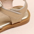 thumbnail image 5 of NIEWTR The Children girls Baby Girls and Toddler Flat Sandals With Adjustable Ankle Strap(Gold,8.5), 5 of 8