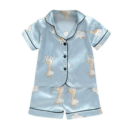 

fnhpitd Sleepwear Baby Toddler Clothes Pajamas Girl Set T Kids shirt Boys Shorts Cartoon Boys Outfits&Set Bath Rope Kids Boys Robes Long