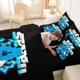 thumbnail image 5 of Manfei Geometric Pixel Letter A 7 Pieces Full Size Bedding Sets,Flash Print Full Size Bed in a Bag,Black Blue,Black Reversible, 5 of 7