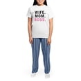 thumbnail image 4 of CafePress - Wife Mom Boss Women's Light Pajamas - Women's Short Sleeve Print T-Shirt and Pants Light Cotton Pajama Set, 4 of 7